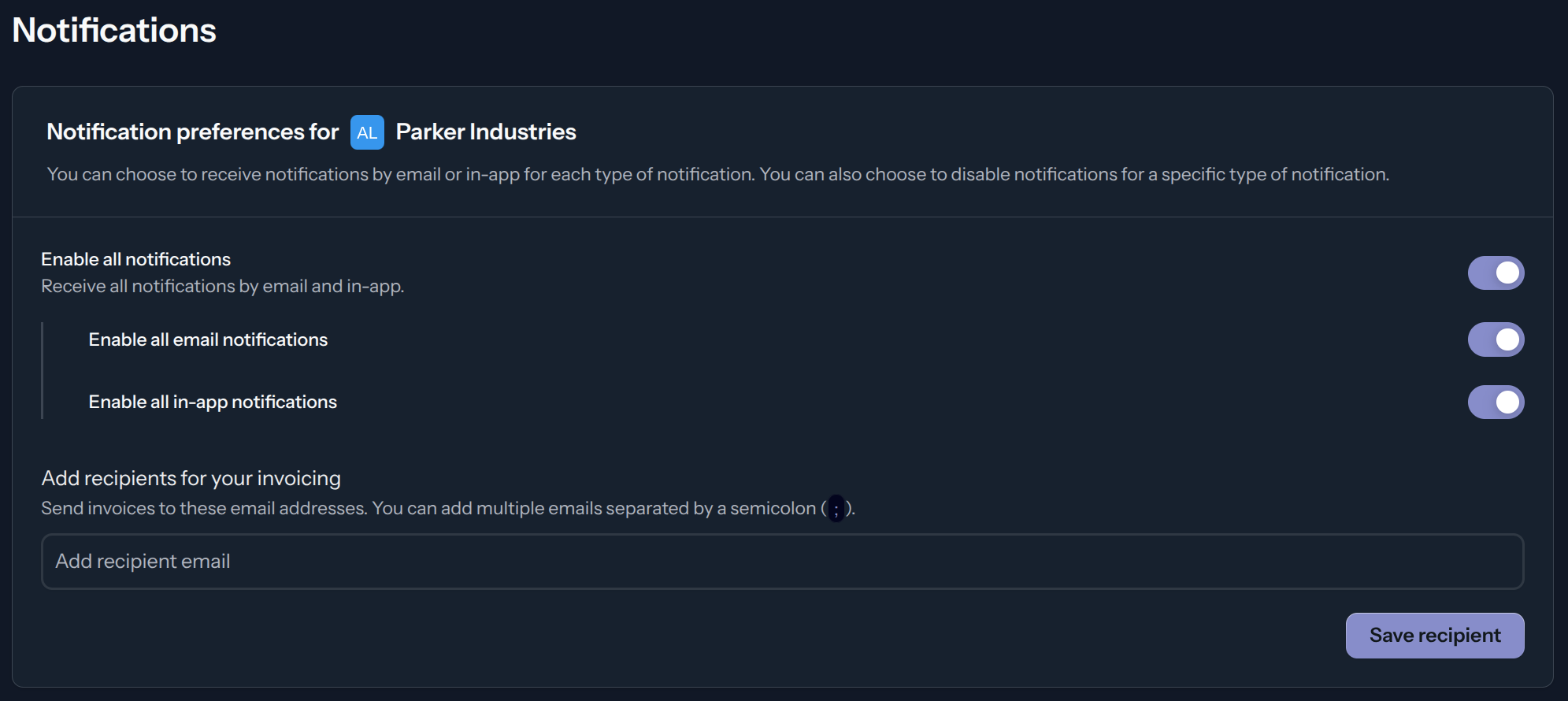 invoicing recipients
